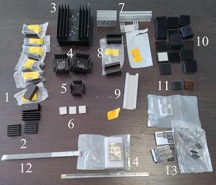 Radiatori dissipatori e zoccolini  per elettronica