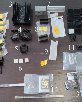 Radiatori dissipatori e zoccolini  per elettronica