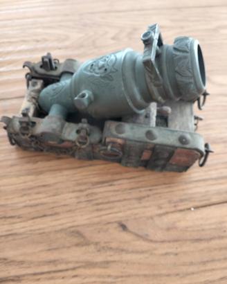 cannone in bronzo legno e ferro 25x 20 cm