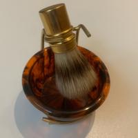 Pennello da barba ottone più vaschetta