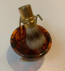 Pennello da barba ottone più vaschetta