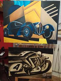 Quadri dipinti a mano futurismo Sironi depero