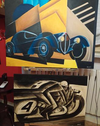 Quadri dipinti a mano futurismo Sironi depero