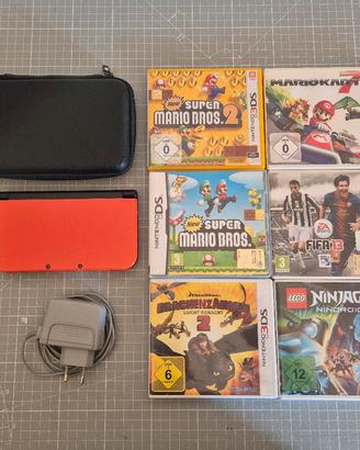 New Nintendo 3DS XL Arancione/Nero + 6 giochi