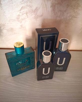 Set 3 bottiglie di profumo vuote firmate