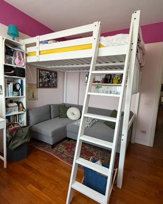 struttura per letto a soppalco bianco ikea