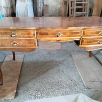 Scrivania centro noce Luigi XV barocco veneziano