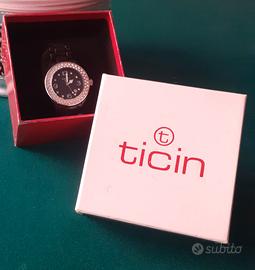 Orologio TICIN nero con brillantini NUOVO