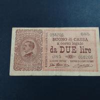 Banconota da ( R 2) da 2 Lire (BUONO di CASSA).