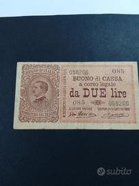 Banconota da ( R 2) da 2 Lire (BUONO di CASSA).