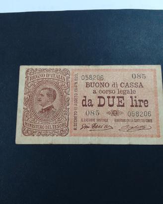 Banconota da ( R 2) da 2 Lire (BUONO di CASSA).