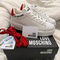 Love Moschino Sneakers Bianche Rosse Tg. 38