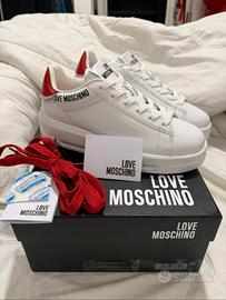 Love Moschino Sneakers Bianche Rosse Tg. 38