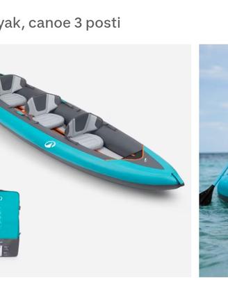 sport Canoa 3 posti twit comprata da Decathlon 