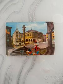 Cartolina Disney 1963 - Topolino e Pippo a Udine
