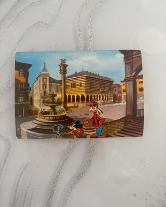Cartolina Disney 1963 - Topolino e Pippo a Udine