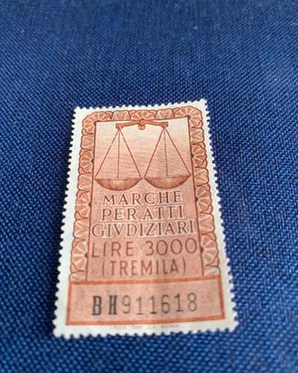 MARCA BOLLO  PER ATTI GIUDIZIARI DA LIRE 3000