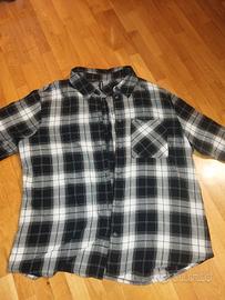Camicetta quadri nera e bianca