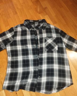 Camicetta quadri nera e bianca