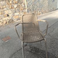 Sedia vintage in plastica intrecciata