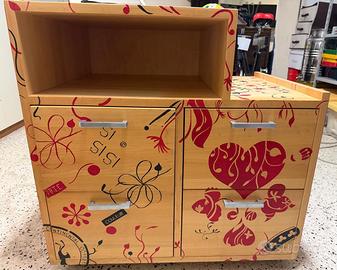 Mobile Artigianale Legno 4 Cassetti