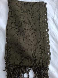 sciarpa/stola donna invernale verde militare nuova