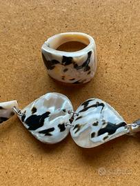 Bracciale ed anello in madreperla