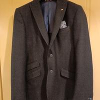 Giacca da uomo in cotone e lana blu - Manuel Ritz