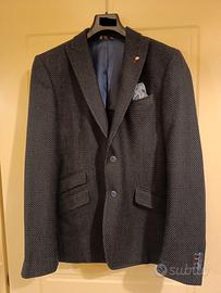 Giacca da uomo in cotone e lana blu - Manuel Ritz