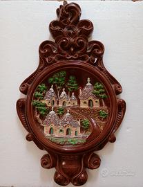 Quadro in gesso con i Trulli di Alberobello 
