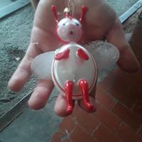 decorazione natalizia in vetro soffiato coccinella