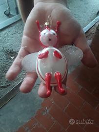 decorazione natalizia in vetro soffiato coccinella