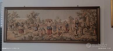 arazzo da parete con cornice in legno
