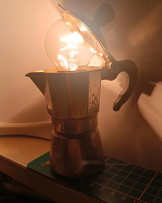 caffè lamp, lampada 220 v. artigianale pezzo unico
