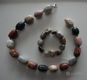 Collana e Bracciale di Diaspro + 2 di perle