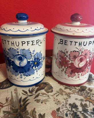 Cioppia di barattoli in ceramica artigianale di mi