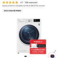 Asciugatrice LG 8 Kg pompa di calore dual inverter