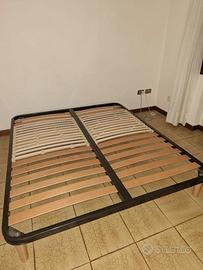 Rete letto matrimoniale con doghe in legno