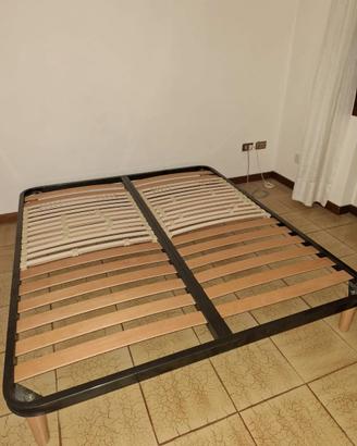 Rete letto matrimoniale con doghe in legno