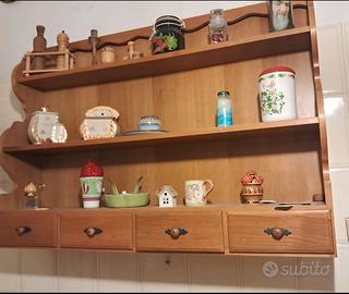 credenza in legno sospesa anni 80