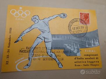 Cartolina Commemorativa 1958 - ATLETICA LEGGERA RO