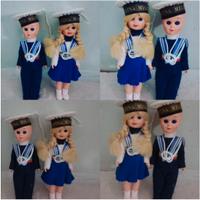 Coppia di Bamboline con divisa Marina alte 15 cm