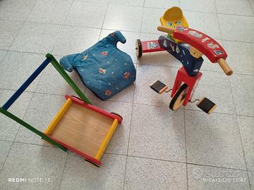 Triciclo ,carrettino e rialzo per auto