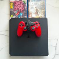 ps4 slim, joystick, 2 videogiochi