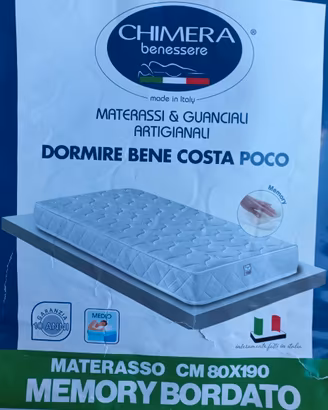 Nuovo materasso made in Italy memory bordato sing.