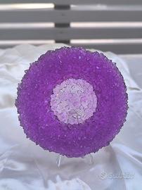 Portacandele elegante con cristalli ametista