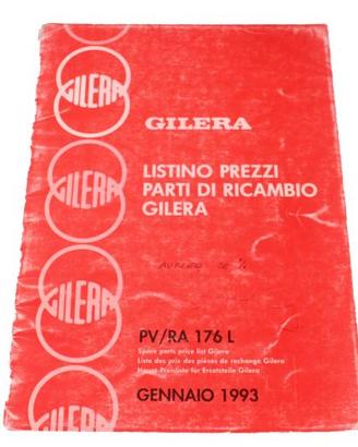 Catalogo listino prezzi Gilera gennaio 1993