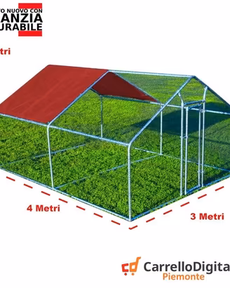 Recinto per Polli 3x4 m x h 2 m – 12 mq - rosso