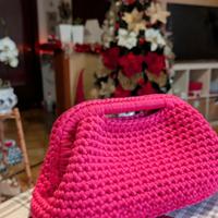 handmade clutch bag fuxia