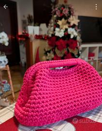 handmade clutch bag fuxia